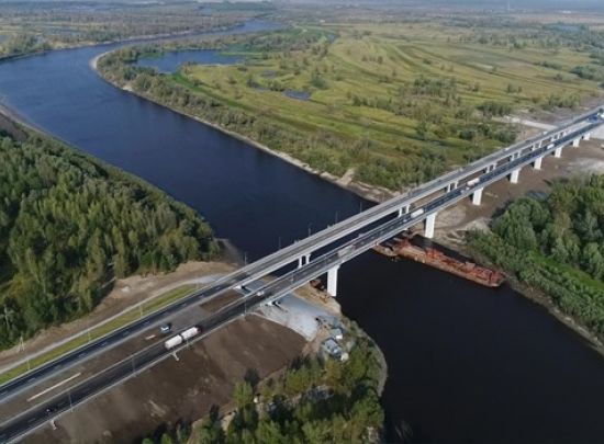 Мостовой переход через реку Тобол на км. 123+349